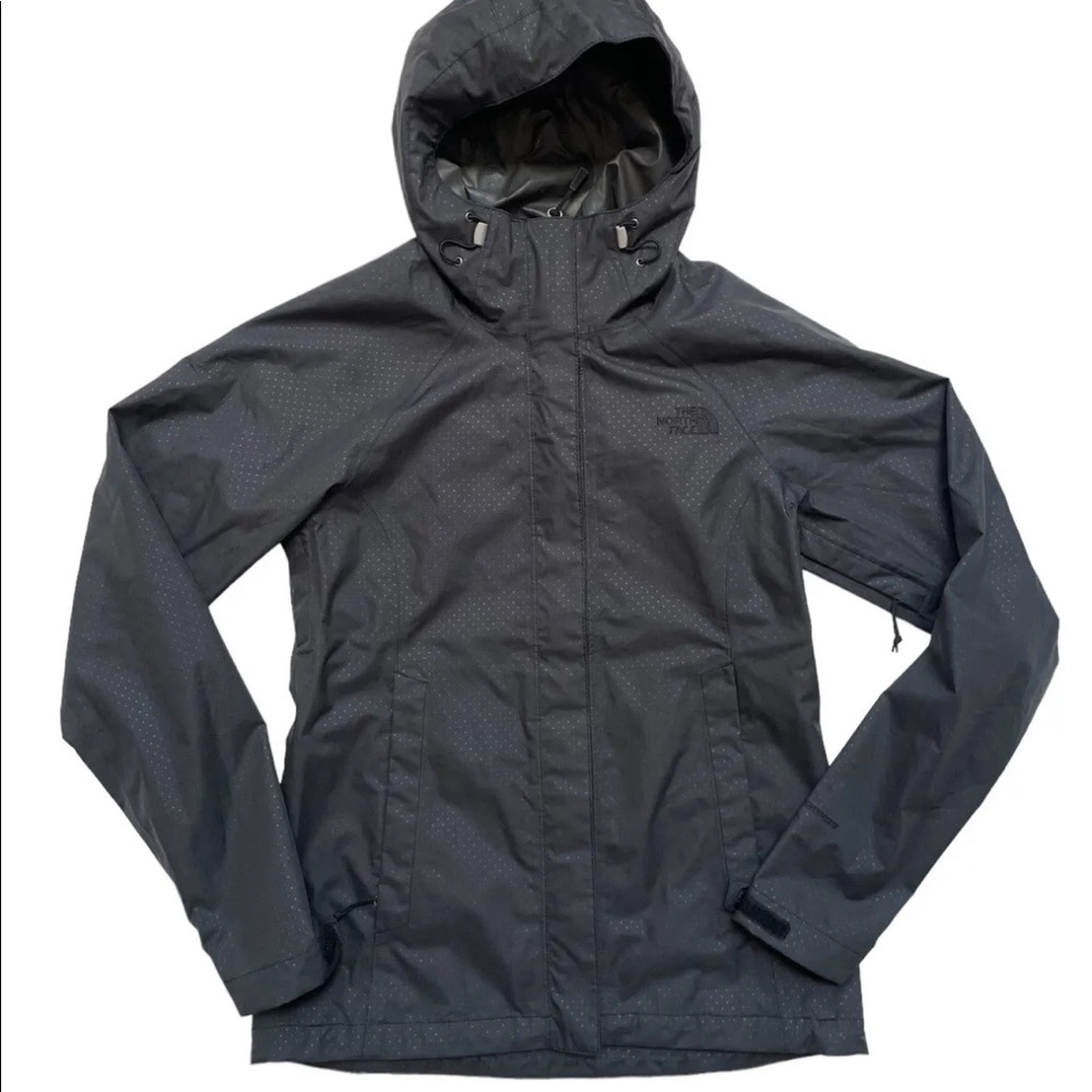 The North Face Womens Dry Vent Hooded Rain Jacket Nylon Sz XS Heathered Gray